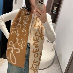 LOEWE Anagram Logo Scarf - Brown & Beige, Elegant Knit with Signature Branding